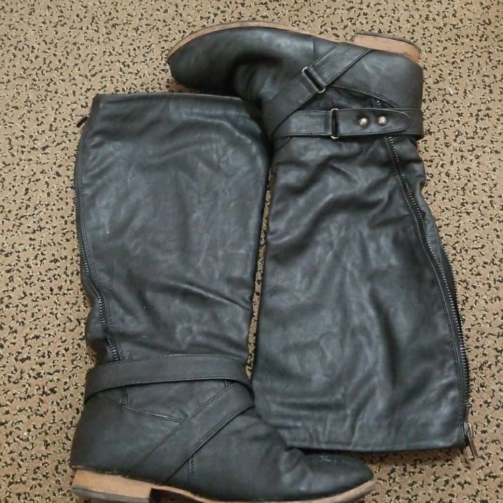 Black Knee High Boots